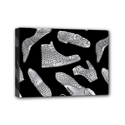 Pattern Shiny Shoes Mini Canvas 7  X 5  (stretched) by Ndabl3x