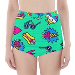 Pattern Adweek Summer High-waisted Bikini Bottoms by Ndabl3x