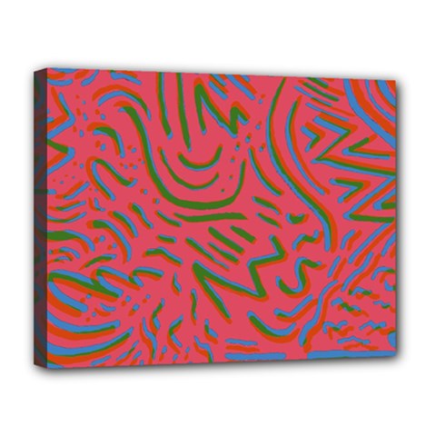 Pattern Saying Wavy Canvas 14  X 11  (stretched) by Ndabl3x