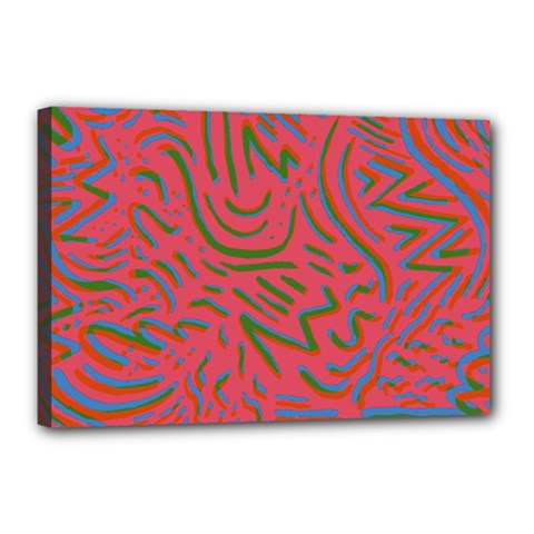 Pattern Saying Wavy Canvas 18  X 12  (stretched) by Ndabl3x