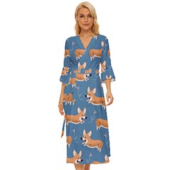 Corgi Patterns Midsummer Wrap Dress by Ndabl3x