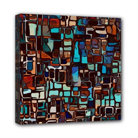Stained Glass Mosaic Abstract Mini Canvas 8  X 8  (stretched) by Sarkoni