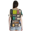 Door Stained Glass Stained Glass V-Neck Flutter Sleeve Top View2