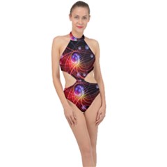 Physics Quantum Physics Particles Halter Side Cut Swimsuit by Sarkoni