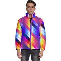 Abstract Background Colorful Pattern Men s Puffer Bubble Jacket Coat by Sarkoni