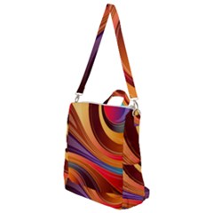 Abstract Colorful Background Wavy Crossbody Backpack by Sarkoni