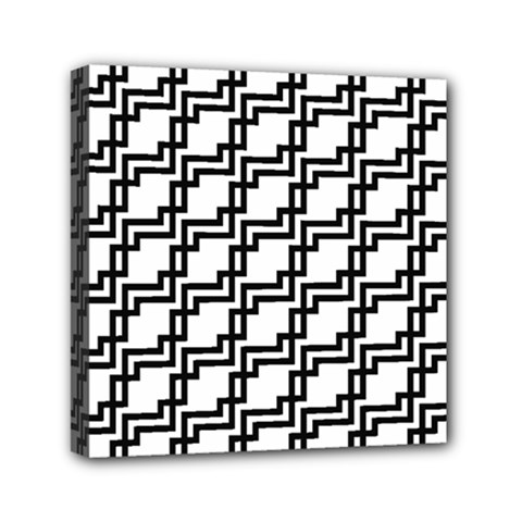 Pattern Monochrome Repeat Mini Canvas 6  X 6  (stretched) by Apen