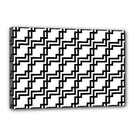 Pattern Monochrome Repeat Canvas 18  X 12  (stretched) by Apen