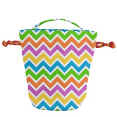 Chevron Pattern Design Texture Drawstring Bucket Bag by Apen