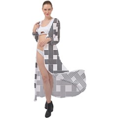 Seamless Stripe Pattern Lines Maxi Chiffon Beach Wrap by Apen