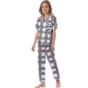 Seamless Stripe Pattern Lines Kids  Satin Short Sleeve Pajamas Set View1