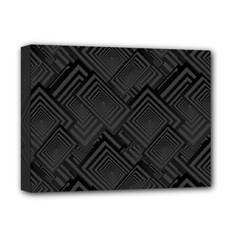 Diagonal Square Black Background Deluxe Canvas 16  X 12  (stretched)  by Apen