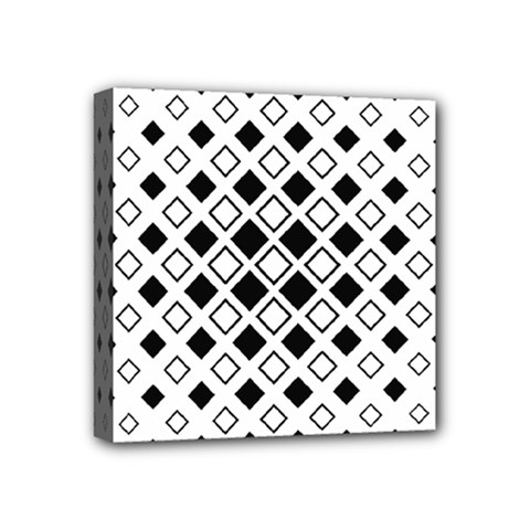 Square Diagonal Pattern Monochrome Mini Canvas 4  X 4  (stretched) by Apen