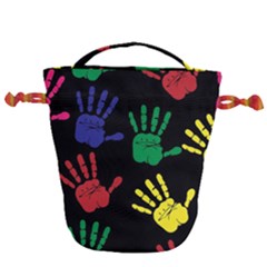 Ellipse Pattern Background Drawstring Bucket Bag by Apen