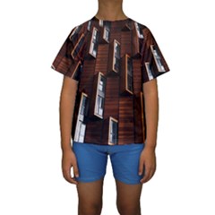 Abstract Architecture Building Business Kids  Short Sleeve Swimwear by Amaryn4rt