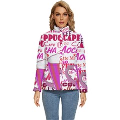 Coffee Cup Lettering Coffee Cup Women s Puffer Bubble Jacket Coat by Amaryn4rt