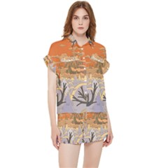 Adventure Time Cartoon Landscape Trees Chiffon Lounge Set by Sarkoni