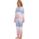 Dots Pointillism Abstract Chevron Womens  Long Sleeve Lightweight Pajamas Set View2