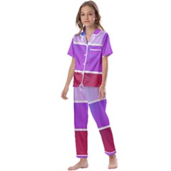 Pattern Banner Set Dot Abstract Kids  Satin Short Sleeve Pajamas Set by Apen