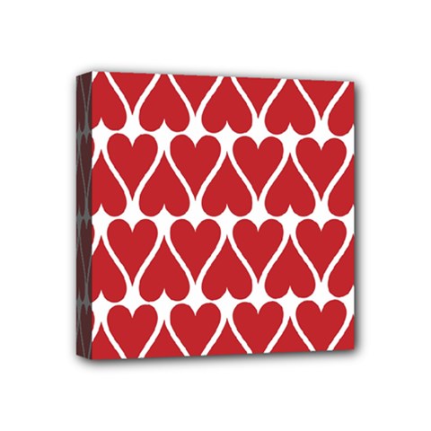 Hearts Pattern Seamless Red Love Mini Canvas 4  X 4  (stretched) by Apen
