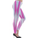 Geometric 3d Design Pattern Pink Lightweight Velour Leggings View4