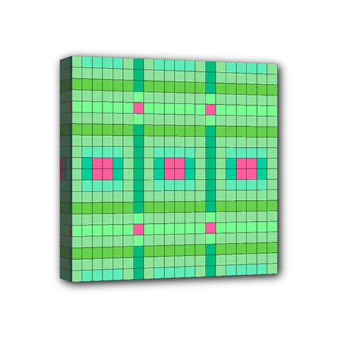 Checkerboard Squares Abstract Mini Canvas 4  X 4  (stretched) by Apen