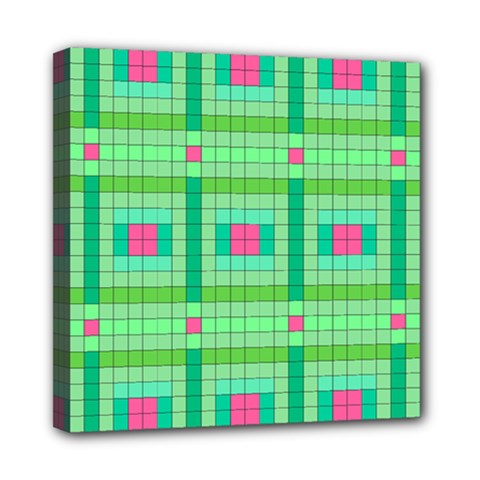 Checkerboard Squares Abstract Mini Canvas 8  X 8  (stretched) by Apen