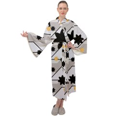 Flower Shape Abstract Pattern Maxi Velvet Kimono by Modalart