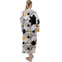 Flower Shape Abstract Pattern Maxi Velvet Kimono View2