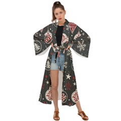 Christmas Decoration Winter Xmas Maxi Kimono by Modalart