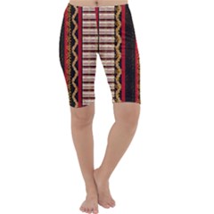 Textile Pattern Abstract Fabric Cropped Leggings  by Modalart