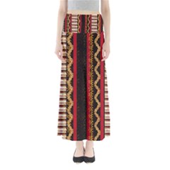 Textile Pattern Abstract Fabric Full Length Maxi Skirt by Modalart