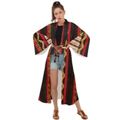 Textile Pattern Abstract Fabric Maxi Kimono by Modalart