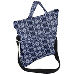 Geometric Monochrome Triangle Fold Over Handle Tote Bag by Bedest