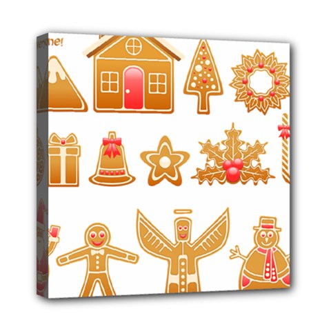 Gingerbread Food Snack Seasonal Mini Canvas 8  X 8  (stretched) by Modalart