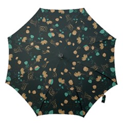Flower Leaves Pattern Seamless Hook Handle Umbrellas (medium) by Bedest