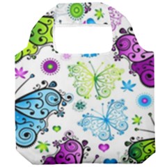Butterflies Abstract Background Colorful Desenho Vector Foldable Grocery Recycle Bag by Bedest