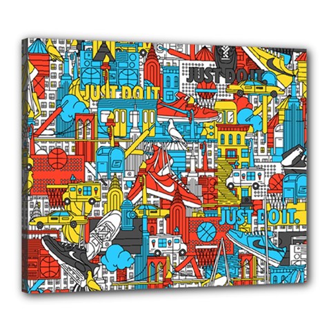 Just Do It Pattern Canvas 24  X 20  (stretched) by Bedest