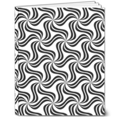 Soft Pattern Repeat Monochrome 8  X 10  Hardcover Notebook by Ravend