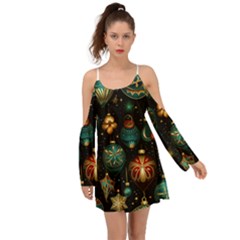Christmas Ornaments Pattern Boho Dress by Ravend