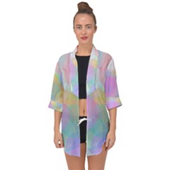 Abstract Background Texture Open Front Chiffon Kimono by Ravend