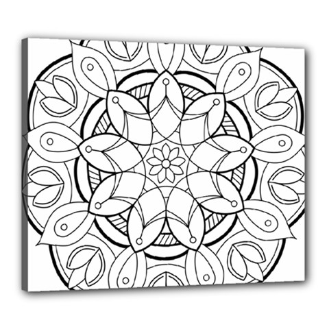 Mandala Drawing Dyes Page Canvas 24  X 20  (stretched) by Ravend