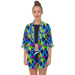 Pattern Star Abstract Background Open Front Chiffon Kimono by Ravend