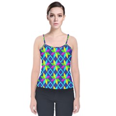 Pattern Star Abstract Background Velvet Spaghetti Strap Top by Ravend