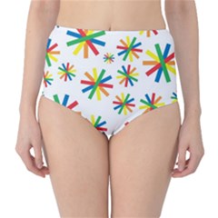 Celebrate Pattern Colorful Design Classic High-waist Bikini Bottoms by Ravend