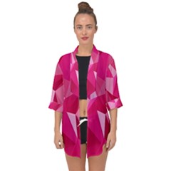 Pattern Halftone Geometric Open Front Chiffon Kimono by Ravend