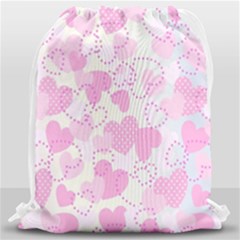 Valentine Background Hearts Bokeh Drawstring Bag (large) by Ravend