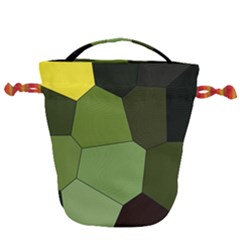 Mosaic Structure Background Tile Drawstring Bucket Bag by Ravend
