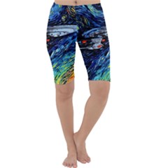 Star Ship Parody Art Starry Night Cropped Leggings  by Modalart
