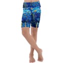 Starry Night Van Gogh Painting Art City Scape Kids  Lightweight Velour Cropped Yoga Leggings View1